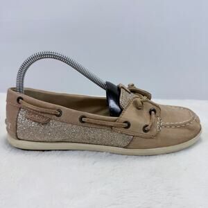 Sperry Top-Sider Coil Ivy Sparkle Linen Boat Shoes Womens Size 8